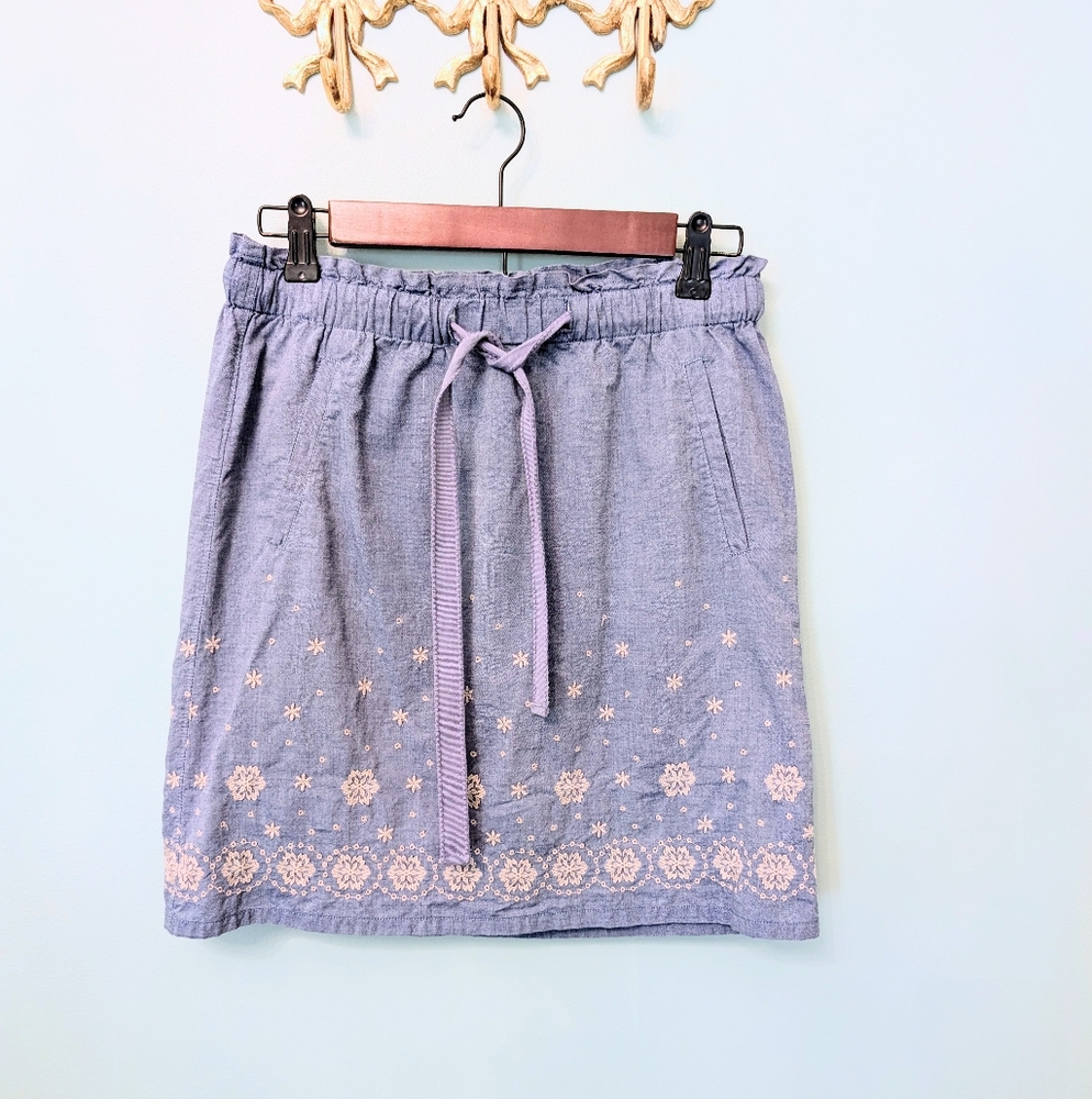 LOFT Embroidered Skirt